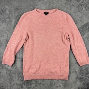 Talbots Sweater Womens Medium Pink Pure Cashmere Crewneck Pullover Soft
